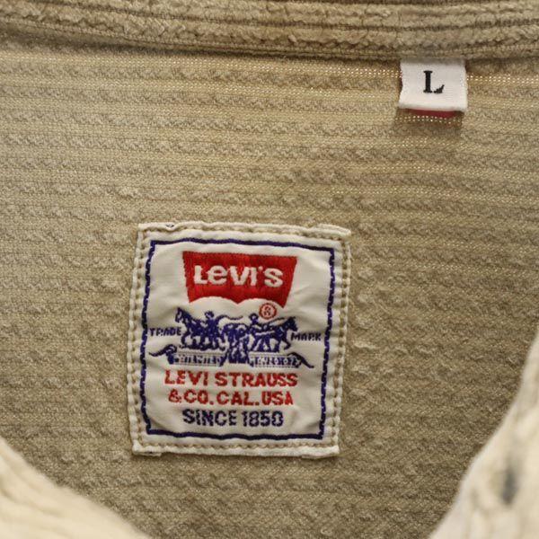 Levi's Made In Italy Long Sleeve Corduroy Shirt L Khaki Men's Used
