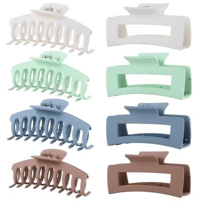 Paquete de 8 Pinzas Grandes para el Cabello de 4.3 Pulgadas para Mujeres Cabello Fino Grueso Rizado, Pinzas Grandes Mate de Banana, Pinzas de Mandíbula de Sujeción Fuerte