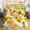 Set Biancheria da Letto Limone e Arancia per Bambini Ragazzi Ragazze Copripiumino Pompelmo Singolo Matrimoniale Estate Fresco Frutta Copripiumino Set