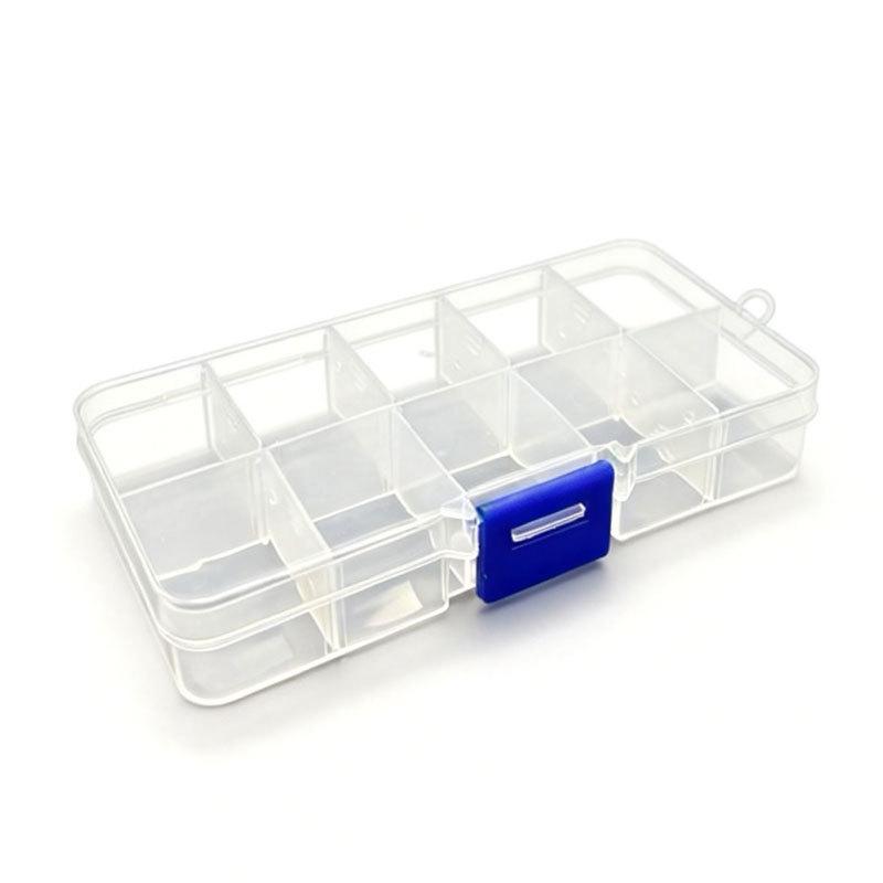 10-Grid Detachable Plastic Storage Box for Tools and Accessories