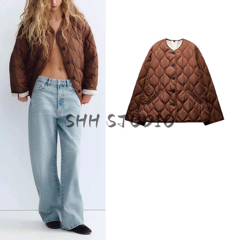 Spring New Women's Clothing Fashion Style Single Breasted Minimalist Easiest for Match round Neck Long Sleeves Cotton Coat Jacket 1255706