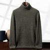 Men's High-Neck Cashmere Sweater: Thick, Solid Color, Double-Strand, Perfect for Autumn and Winter Casual Wear