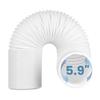 Air Conditioner Hose 5.9 Inch Exhaust Tube with Flexible Ribbed Body, Extendable Replacement for Bedroom, Room, and Apartment Cooling