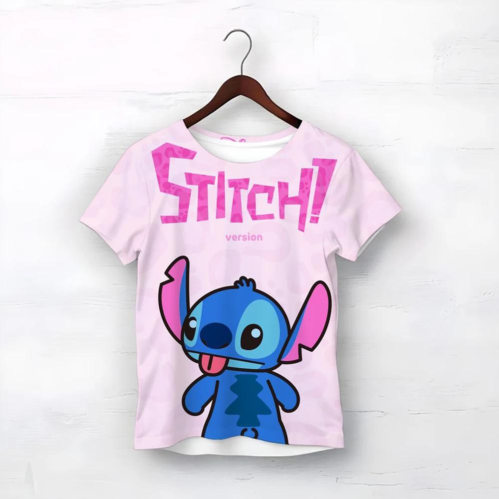 

MINISO Disney Cartoon Cute Stitch Print Детская одежда от 3 до 14 лет Мужская верхняя одежда Одежда для мальчиков Футболки для девочек Подростковые топы Рубашки 150