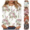Damen-Oberteile mit Knopfleiste, Blusen, Damen-Oberteile, lässig, für den Alltag, langärmelig, V-Ausschnitt, modischer Aufdruck, Hemdoberteile, T-Shirt, Pulloveroberteile