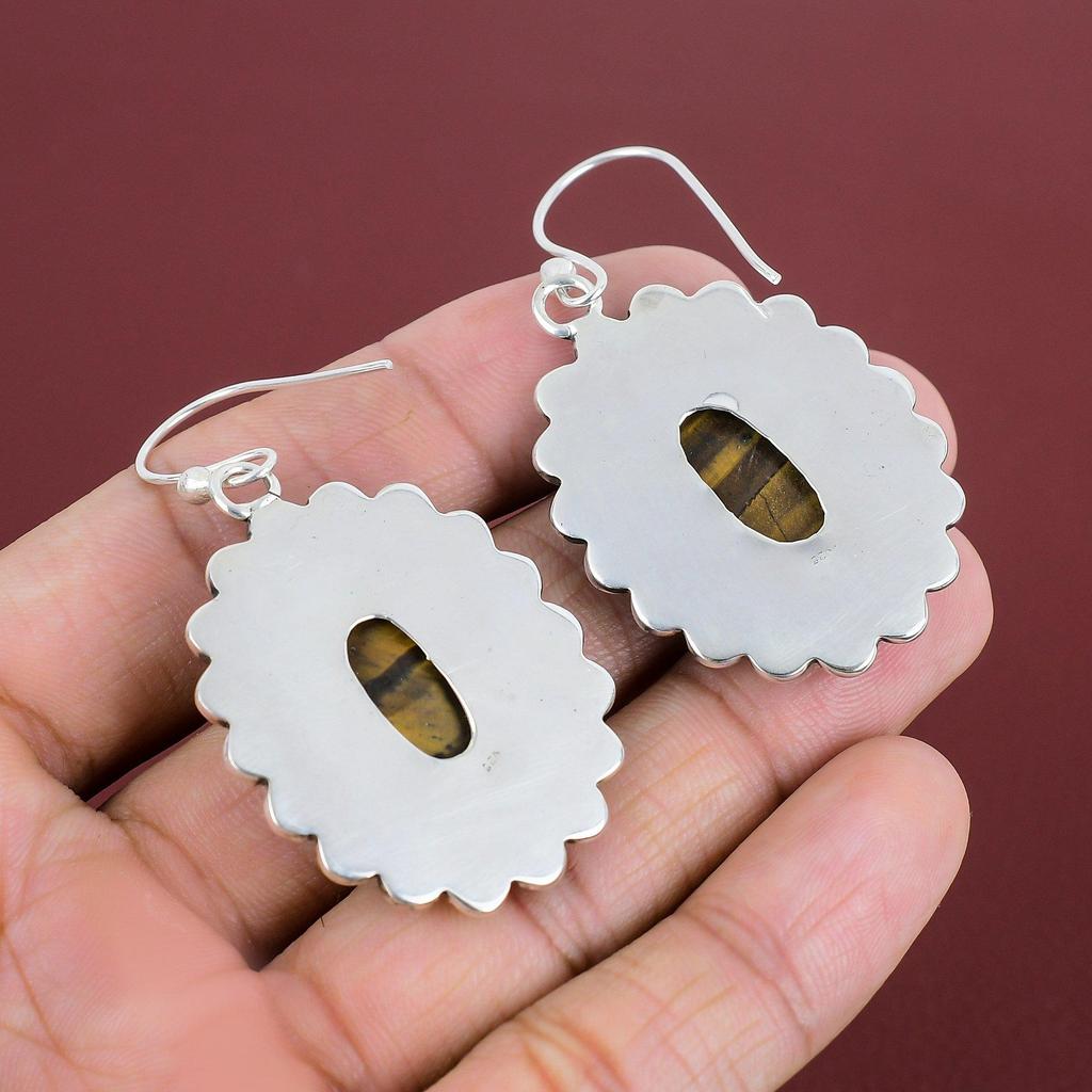 Tiger's Eye Earring 925 Sterling Silver Earring Handmade Earrings Natural Gemstone Jewelry Designer Earring Gift For Wife Birthstone Jewelry