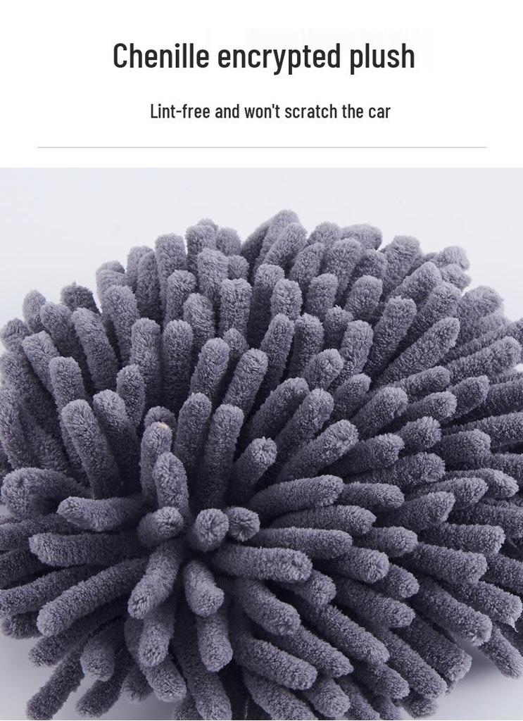 Car-Specific Double-Sided Multi-Functional Rotating Soft Bristle Mop with Long Detachable Telescopic Handle for Car Wash