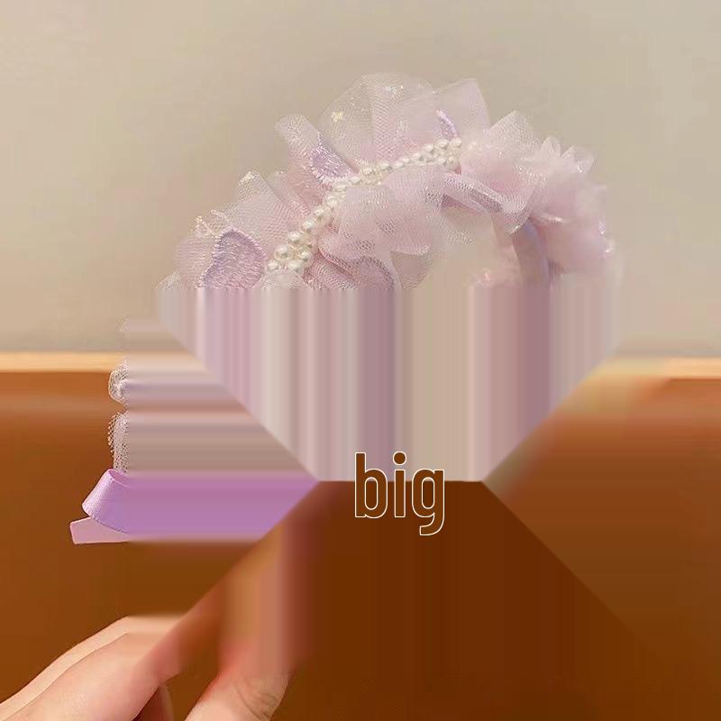 Children's Mesh Pearl Headband - Cute Fairy-Inspired Hair Accessory for Girls