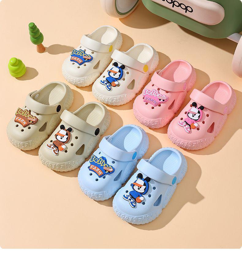 Bobodou Summer Boys' Lightweight Non-Slip Indoor Clog Shoes for Toddlers and Kids