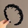 Adjustable Wrapped Hair Hoop Comfortable Toothed Headband Women's Satin Hairband  Daily Wear