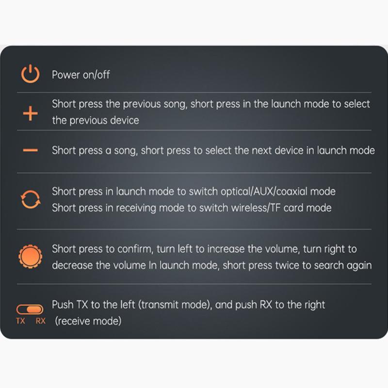 Transmisor Receptor de Audio Bluetooth Multifunción 3.5mm AUX Óptico Coaxial Estéreo Inalámbrico Adaptador Convertidor DAC Para TV PC