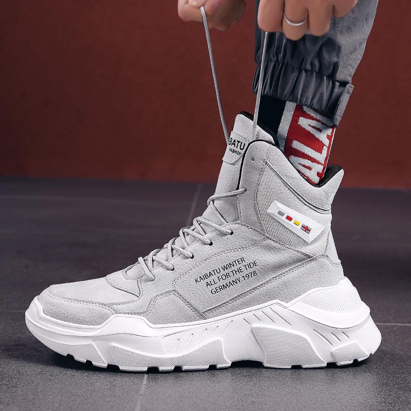 Men Winter Autumn Snow Boots Warm Ankle Casual Shoes High Top Chunky Sneakers Men Outdoor Footwear Light Male Thick Bottom Shoe