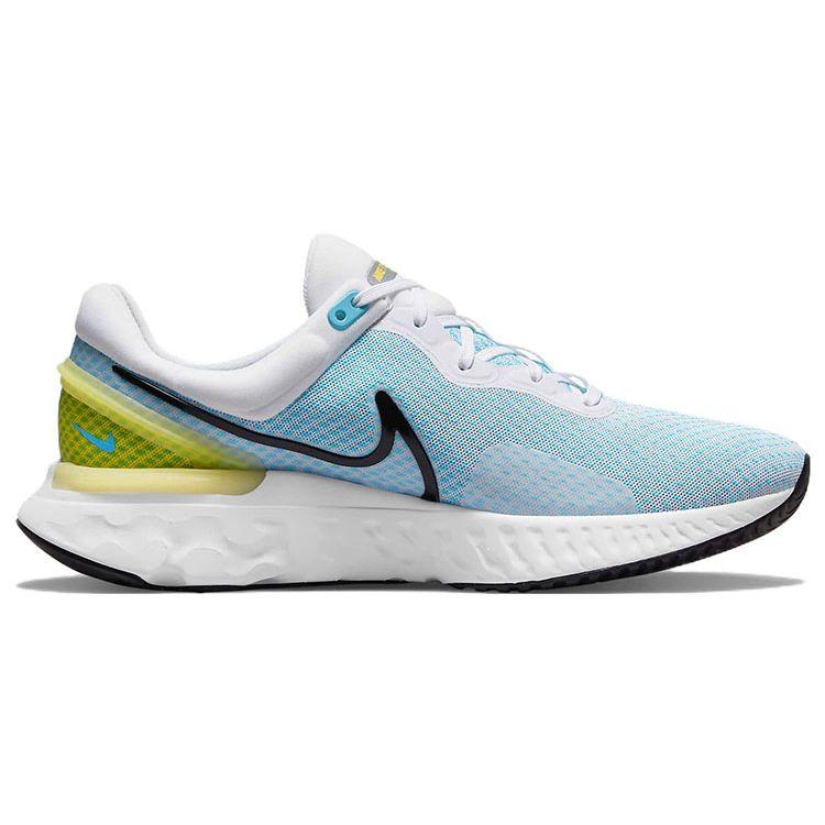 Nike React Miler 3 Hvit Klorblå Herresneakers Levende-Svovel Svart DD0490-100