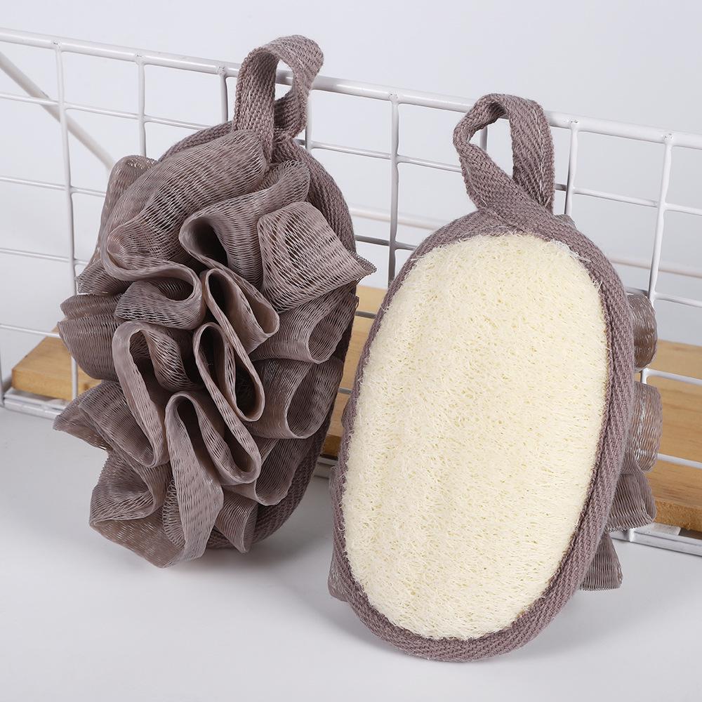 Summer Loofah Bath Scrubber Slices: Cotton & Linen Back Scrubber with Dotted Design