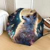 1pc Moonlit Fantasy Fox Umbrella with Plastic Handle,Suitable for All Seasons Home Travel Outdoor UmbrellaDD468