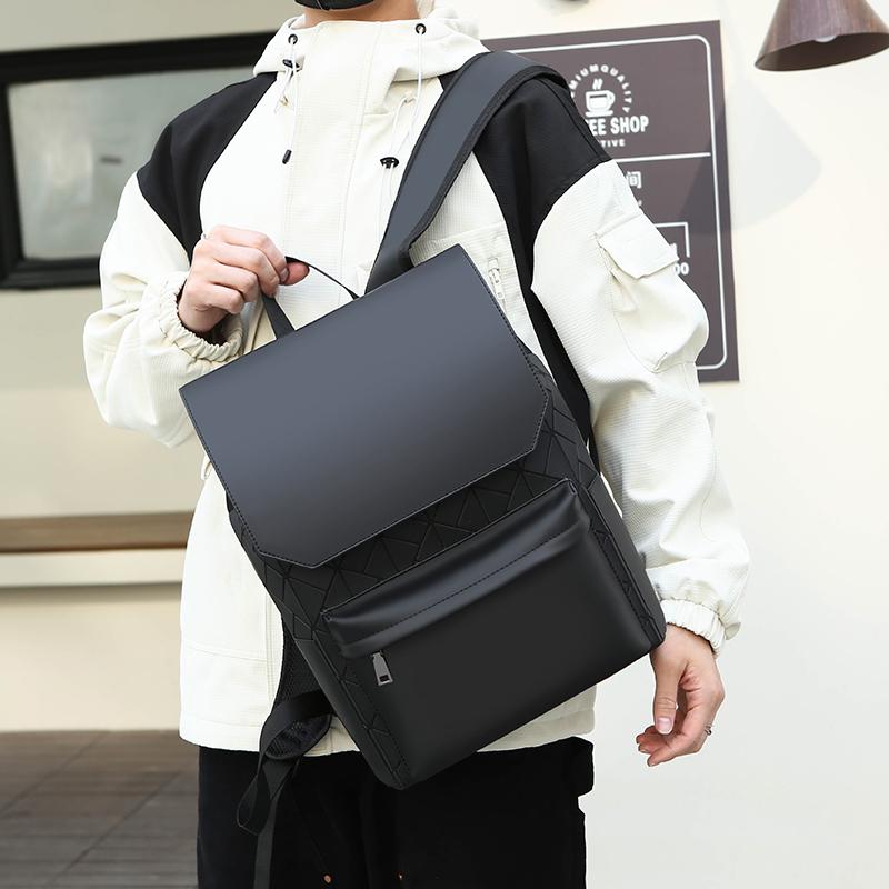Trendy and Fashionable Backpack with Simple and Versatile Membrane, Waterproof and Casual Backpack for Men's Business Commuting Computer Bag