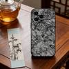 Black Lace Print Phone Case For iPhone 17, 16,15,14,13,12,11 Plus,Pro Max, Others Soft Black Cover