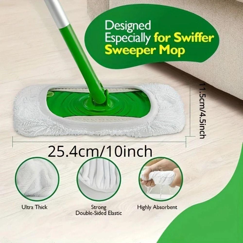 1/4Pcs Washable Microfiber Mop Pads Reusable Mop Cloth  for Bathroom Kitchen Living Room