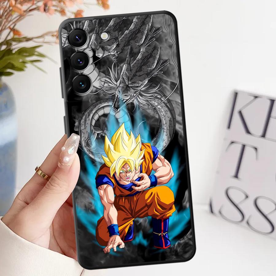 Black Soft Phone Cover Case for Samsung Galaxy A22 A52 A32 A23 A53 A35 A36 A24 A55 A25 A71 A26 A72 A41 A51 A73 Anime DragonS