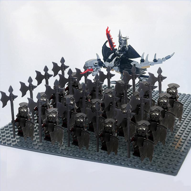 Moc Uruk-hai Strong Orc Army Soldiers with Witch King leader Mini Figure Building Block Set Toys for Children as Birthday gifts
