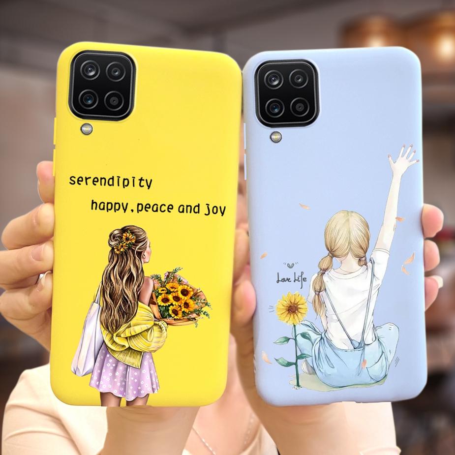 Für Samsung Galaxy A12 Hülle M12 F12 Cue Süßigkeiten Bemalte Abdeckung Weiche Silikon Handyhülle Für Samsung A12 M 12 GalaxyA12 Coque Bumper