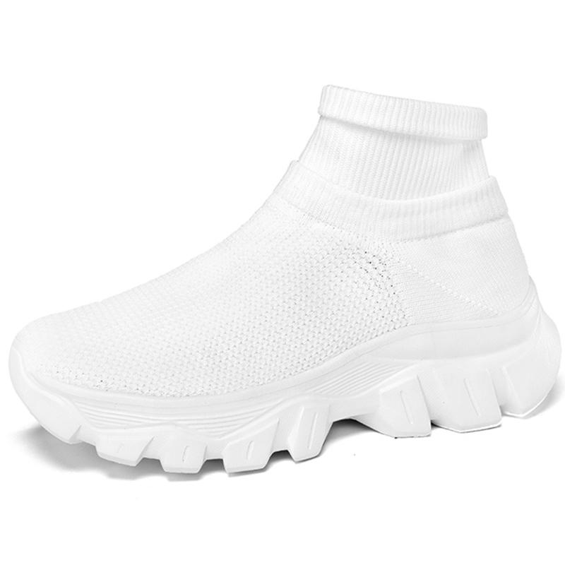 Unisex Sneakers Atmungsaktive hochelastische Socken Dicke Sohle Erhöhen Sportschuhe Damenschuhe