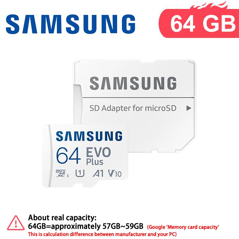 

Samsung 128GB micro sd EVO Plus tf card Memory Card+Adapter 64G 256G 512G microSDXC,Speeds Up to 160 MB/s,UHS-I,C10,U3,V10,A3,for Phones,DJI,Cameras 64GB