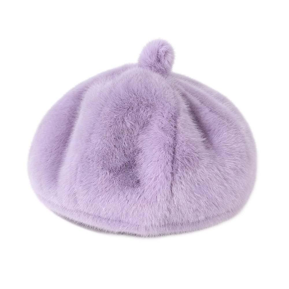 Furry Leopard Print Hat Thickened Pumpkin Painter Cap Plush Octagonal Cap Commuting