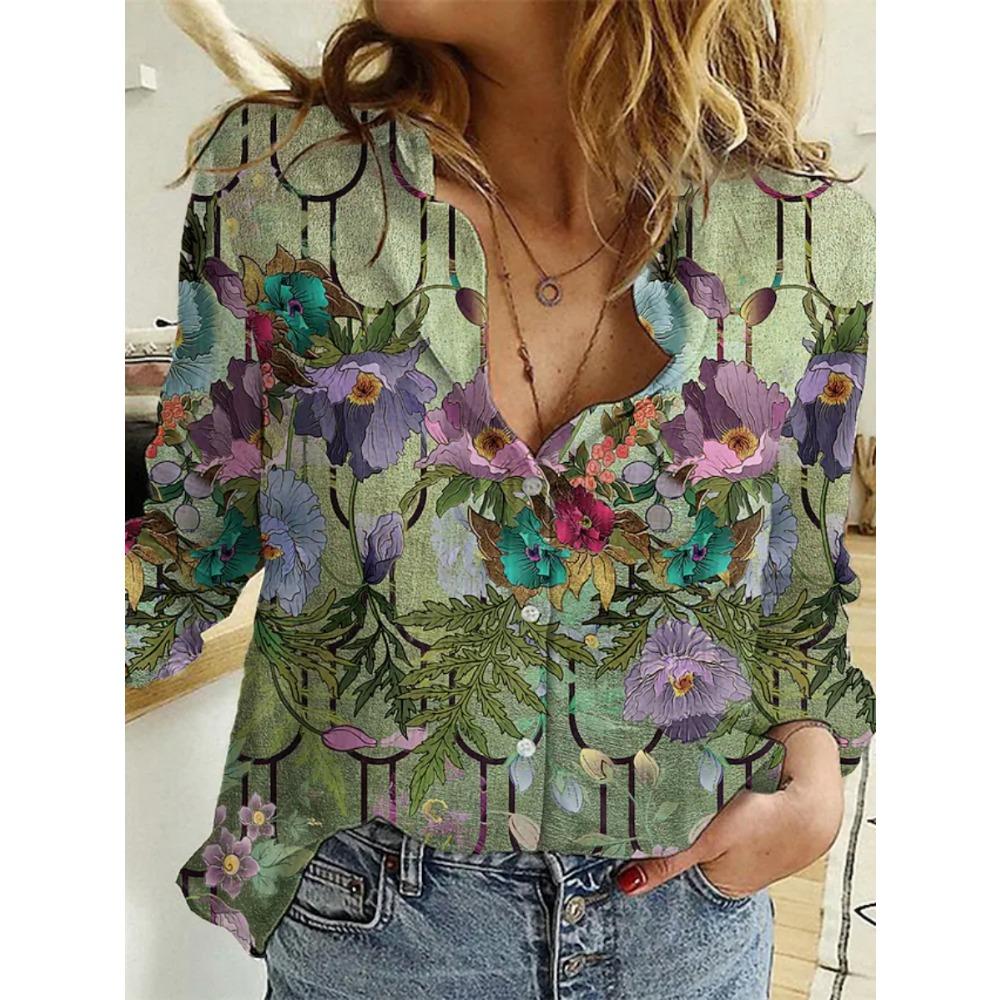 Temperament Loose Blouse Fashion Casual Woman Shirt Elegant Long Sleeve Shirt Woman Holiday Weekend Top