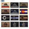 US State Flags Embroidered Patches: Michigan, Missouri, Nevada, Massachusetts with Velcro