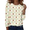 Women's Casual Long,sleeved Valentine's Day Printed Round Neck Top