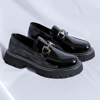 Fashion 2025 British Style Mens Thick Sole Business Leather Shoes High Quality Leather Oxford Anti-Slip Rubber Sole Wedding Men Loafers