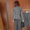 Korean Hepburn Grey Lapel Wool Duffle Coat - Women's Short Jacket for Autumn/Winter 2024