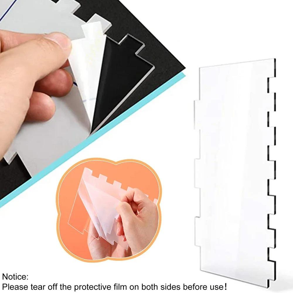 6Pack Acrylic Cake ScrapersTransparent Spatula Professional Set DIY Frosting Buttercream Decorating Combs Easy To Clean Reusable