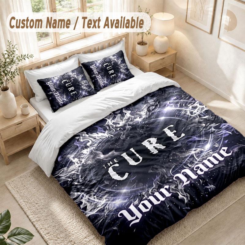 Custom Name Bedding Set 3 PiecesThe Cure Print Duvet Cover + 2 Pillowcases Soft Bed Decor