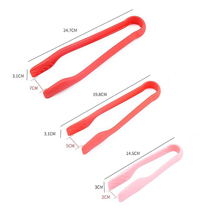 3Pcs/Set Non-Slip Food Tong Food Grade Plastic Bread Tongs Salad Serving Tongs Kitchen Cooking Clip Clamp Bbq Tools Accessories