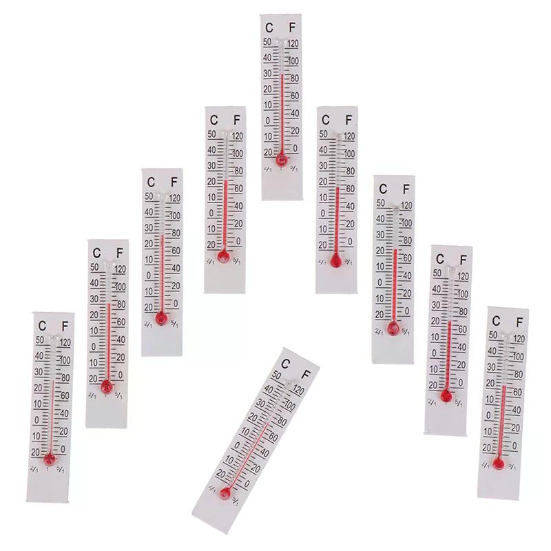 10 Stück 5cmX1.1cm Miniatur Papier Pappe Thermometer Innen -20-50 Celsius 5cmX1.1cm