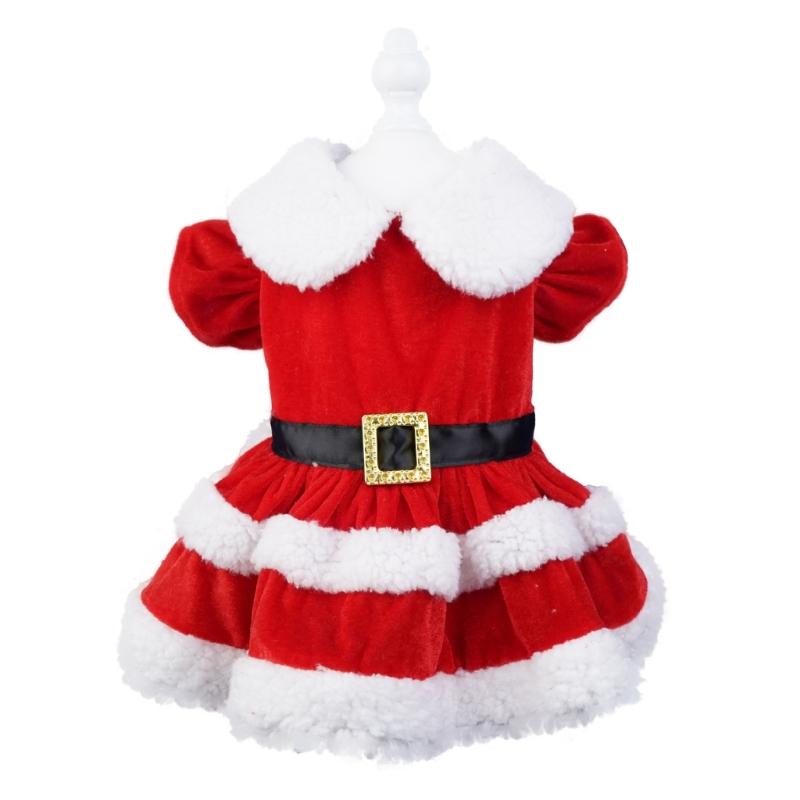 

Dogs Warm Dress for Cosplay Santa Christmas Dogs Skirt Winter Autumn Wedding Dresses Cute Sweet Small Dogs Skirt S