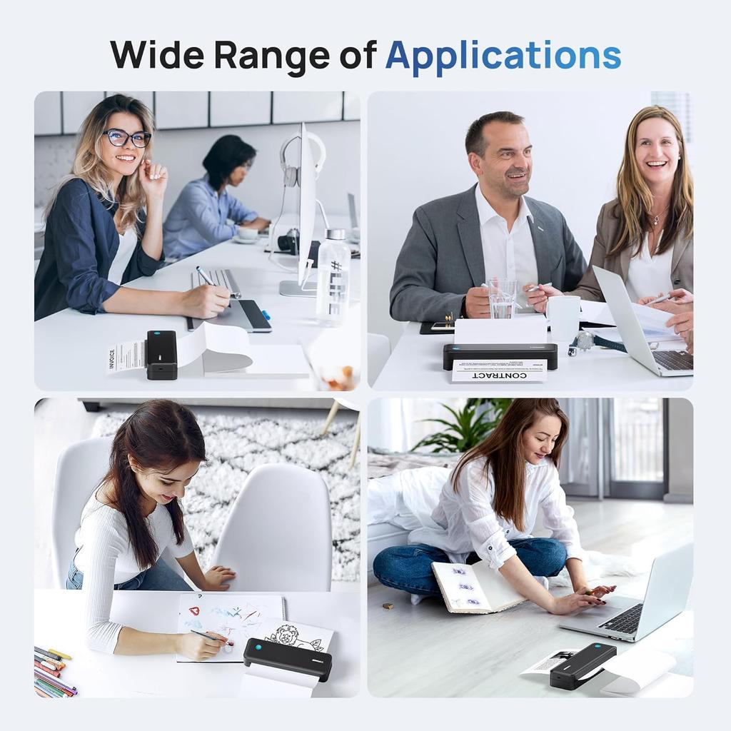 D820 Thermal Printer Paper 8.5 x 11 Inch, Continuous Folding Thermal Paper, US Letter Size printing paper Compatible with D820 Portable Printer, 100