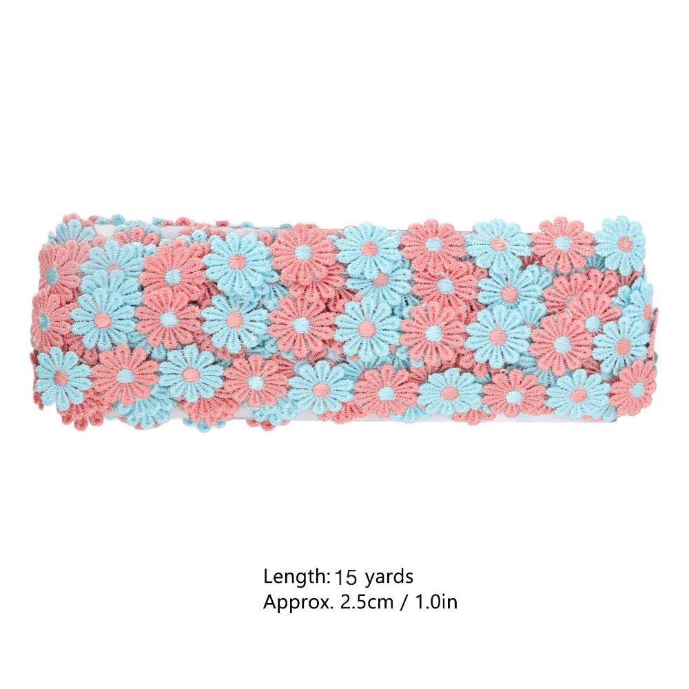 Embroidered Floral Pattern Flower Lace Trim Wide Edge Design Daisy Lace Trim Wedding Decorations