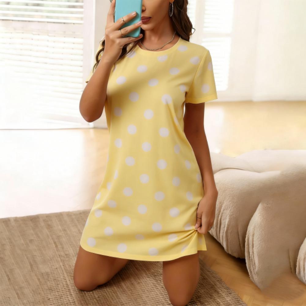 Summer Women's Casual Sleep Women Nightdress Short Sleeve Dresses Loose Fit Nightwear Home Clothes Nightie Loungewear Dresses