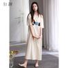 Xuan Liang [with Chest Cushion] Women's Summer Thin Cotton Short Sleeved Super Long Skirt Sleepwear Plus Cartoon Home Clothes