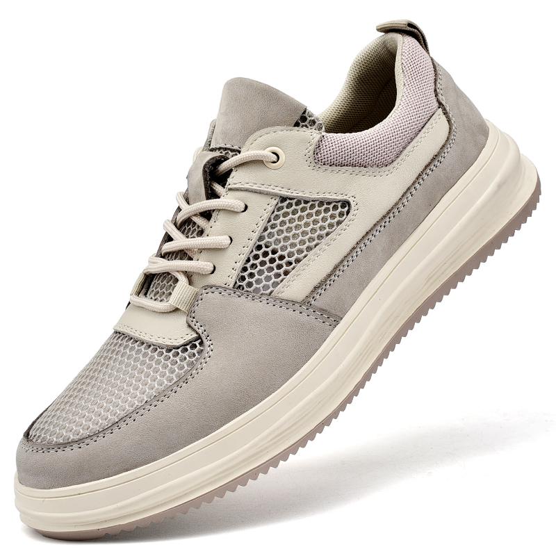 

Мода 2024 года, мужские туфли из натуральной кожи на шнуровке, удобные мужские кроссовки, повседневная обувь высокого качества, стильные мужские туфли для ходьбы с вырезами 45 песчаный