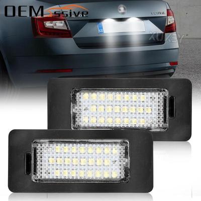 2x Canbus Hata Ücretsiz Beyaz Xenon 24 Led Lisans Numarası Plaka Işıkları Skoda 3 Octavia Rapid Superb B6 Yeti Için Yedek Lamba