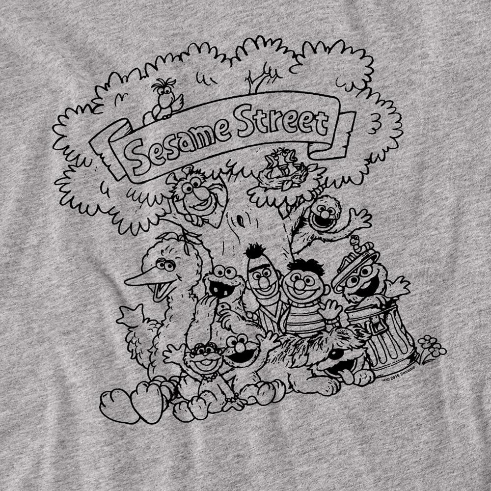 Sesame Street Unisex Adult Simple Street Heather Long-Sleeved T-Shirt