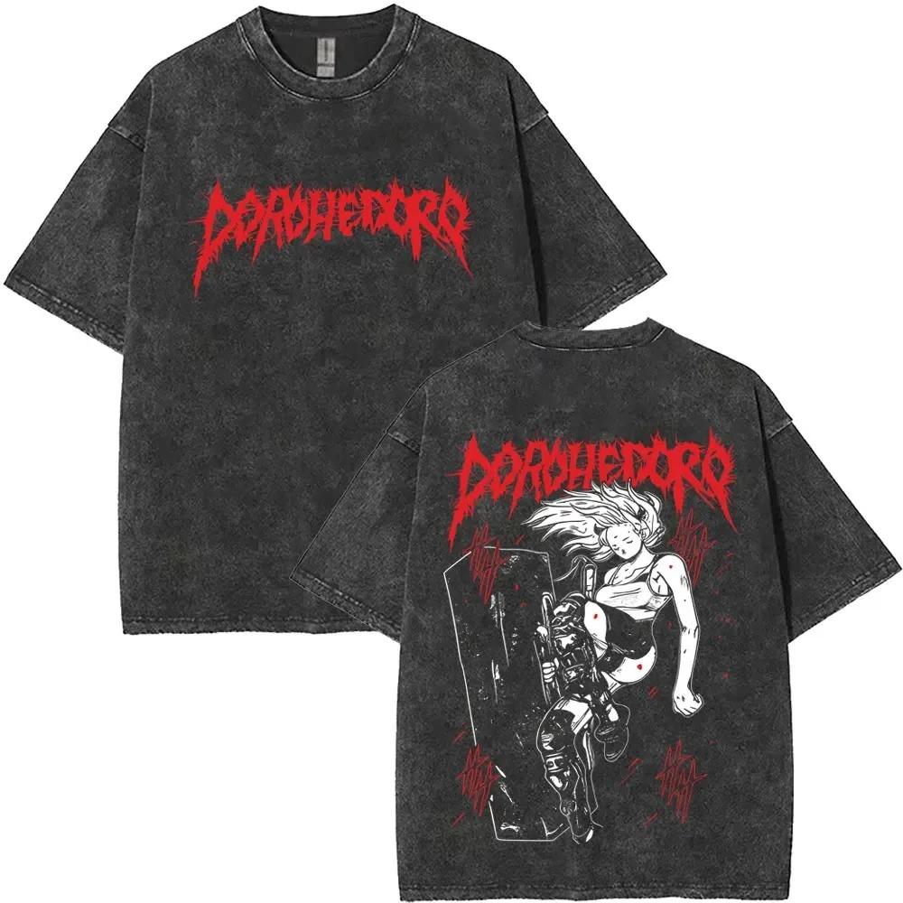 

Dorohedoro Kaiman Gas Mask & Dark Cyber Style Vintage Washed Oversized Streetwear T-Shirt XXXL