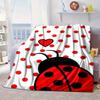 Ladybug Love Heart Pattern Blanket Flannel Blanket Throw Blanket Sofa Cover Blanket Soft Premium Blanket Picnic Blanket Tv Blanket Gifts
