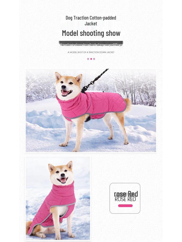 Waterproof Cotton-Padded Velvet Winter Dog Jacket for Large Breeds - Cold-Proof Design