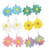 Handmade Daisy Raffia Earrings: Bohemian Beach Style Dangles
