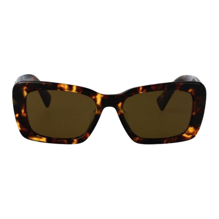 

Miu Miu Unique Logo Design Rectangular Sunglasses Women sunglasses Brown 0MU07YS14L09Z Eyeglass Case/Pouch+Box